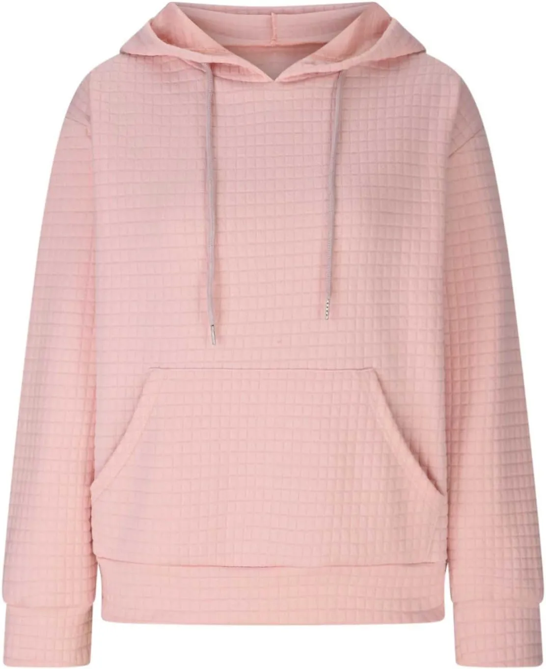 Stessotudo Womens Waffle Knit Hoodies Casual Long Sleeve Cute Football Print Sweatshirts Drawstring Trendy Pullover Tops 2023