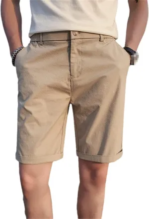 Summer Korean Casual Suit Shorts Men Simple British Style Slim Fit Business Short Black White Khaki
