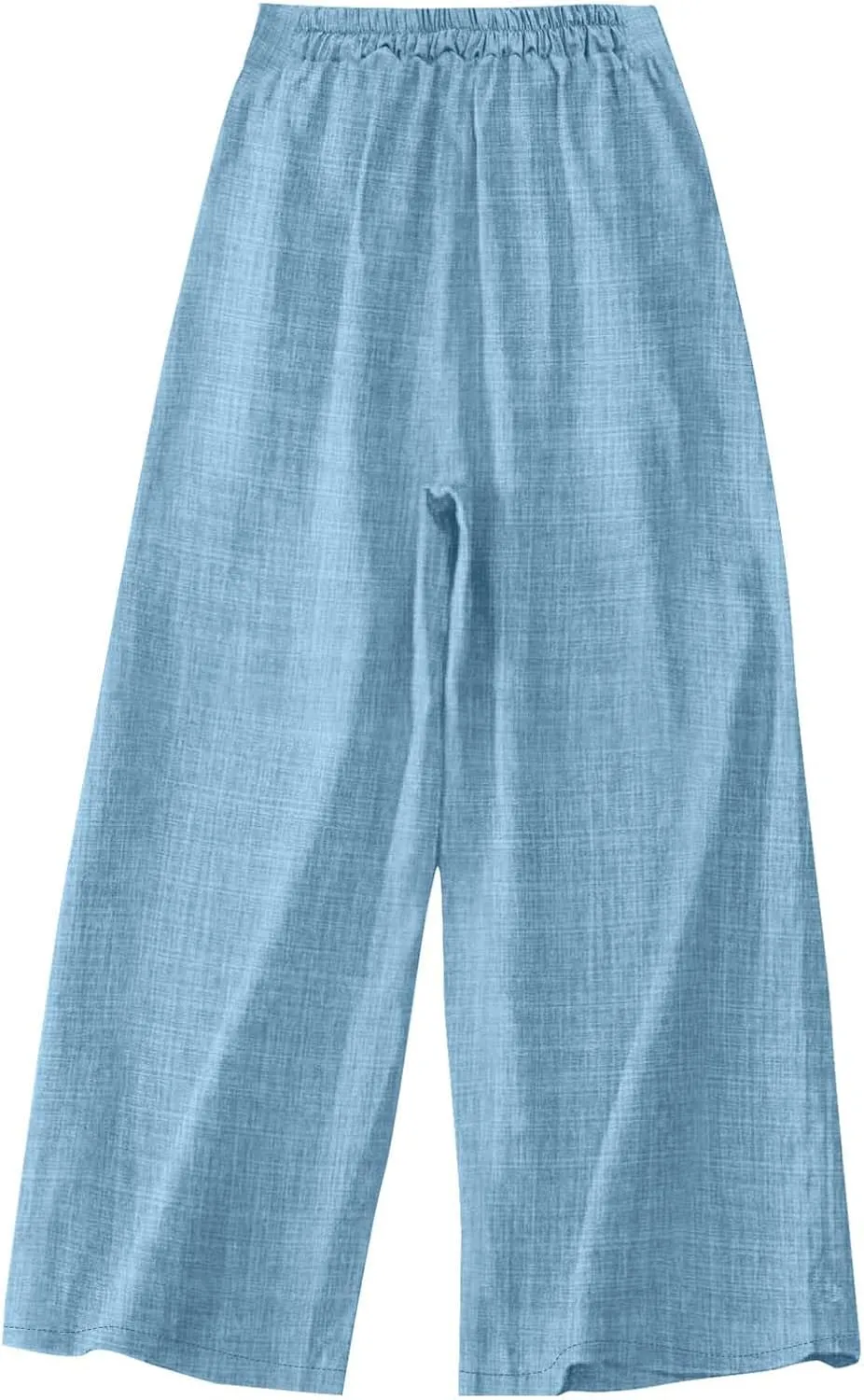 Summer Pants for Women 2025 Dressy High Waisted Linen Pants Women Button Beach Wide Leg Trousers with Pockets