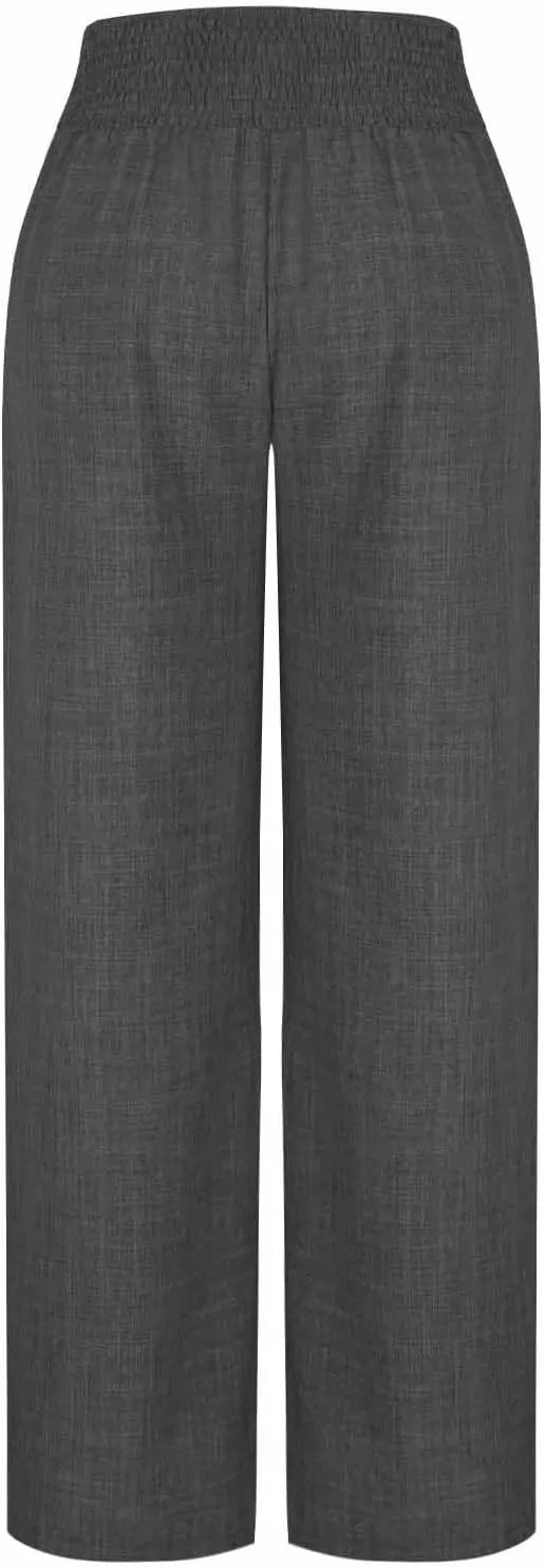Summer Pants for Women High Waisted Wide Leg Linen Pants Women Petite Casual Dressy Beach Baggy Pants with Pockets