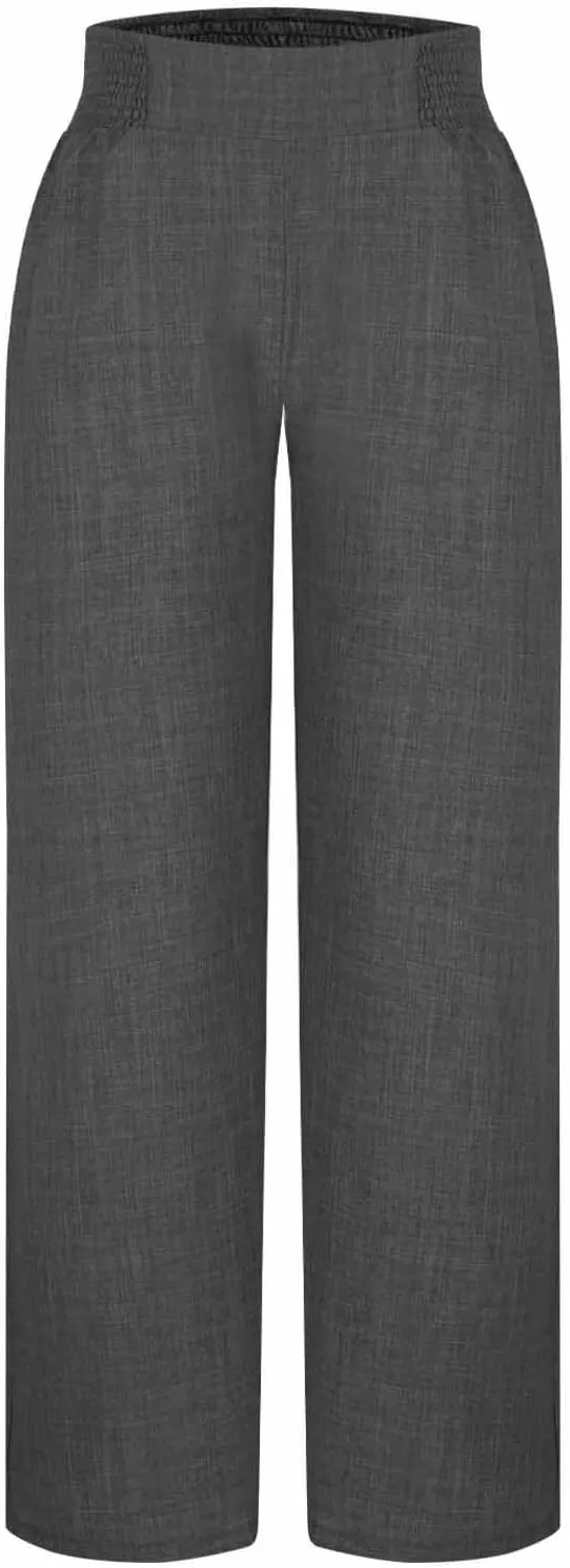 Summer Pants for Women High Waisted Wide Leg Linen Pants Women Petite Casual Dressy Beach Baggy Pants with Pockets