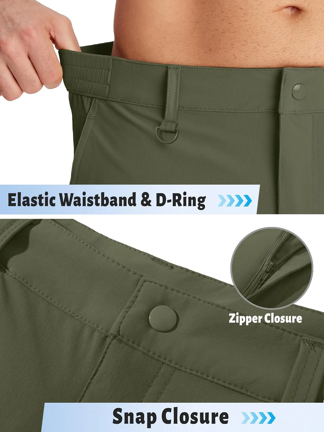 TACVASEN Men's Hiking Cargo Shorts Quick Dry Lightweight for Outdoor Golf Fishing Tactical Casual with Multi Pockets