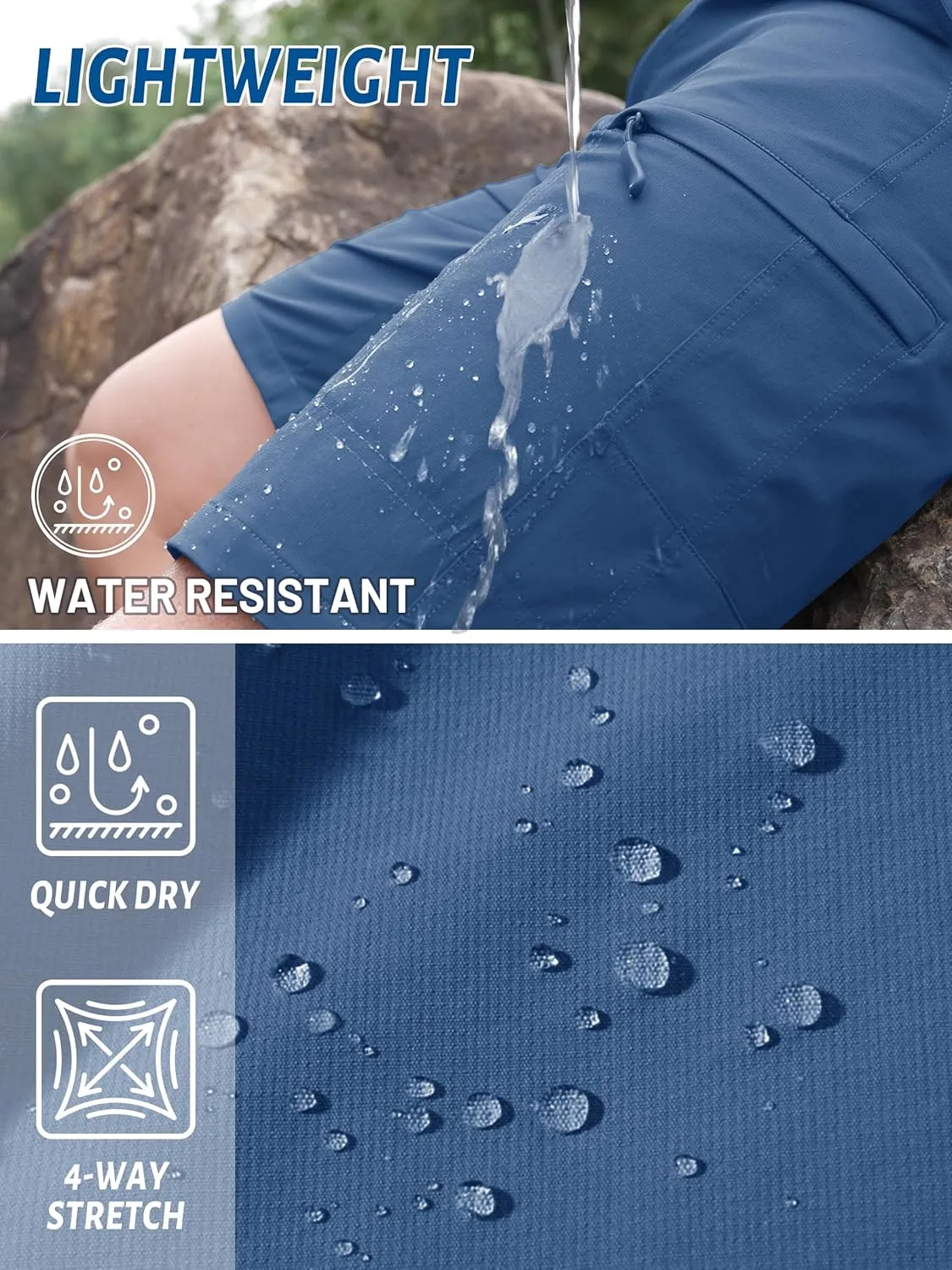 TACVASEN Men's Hiking Cargo Shorts Quick Dry Lightweight for Outdoor Golf Fishing Tactical Casual with Multi Pockets