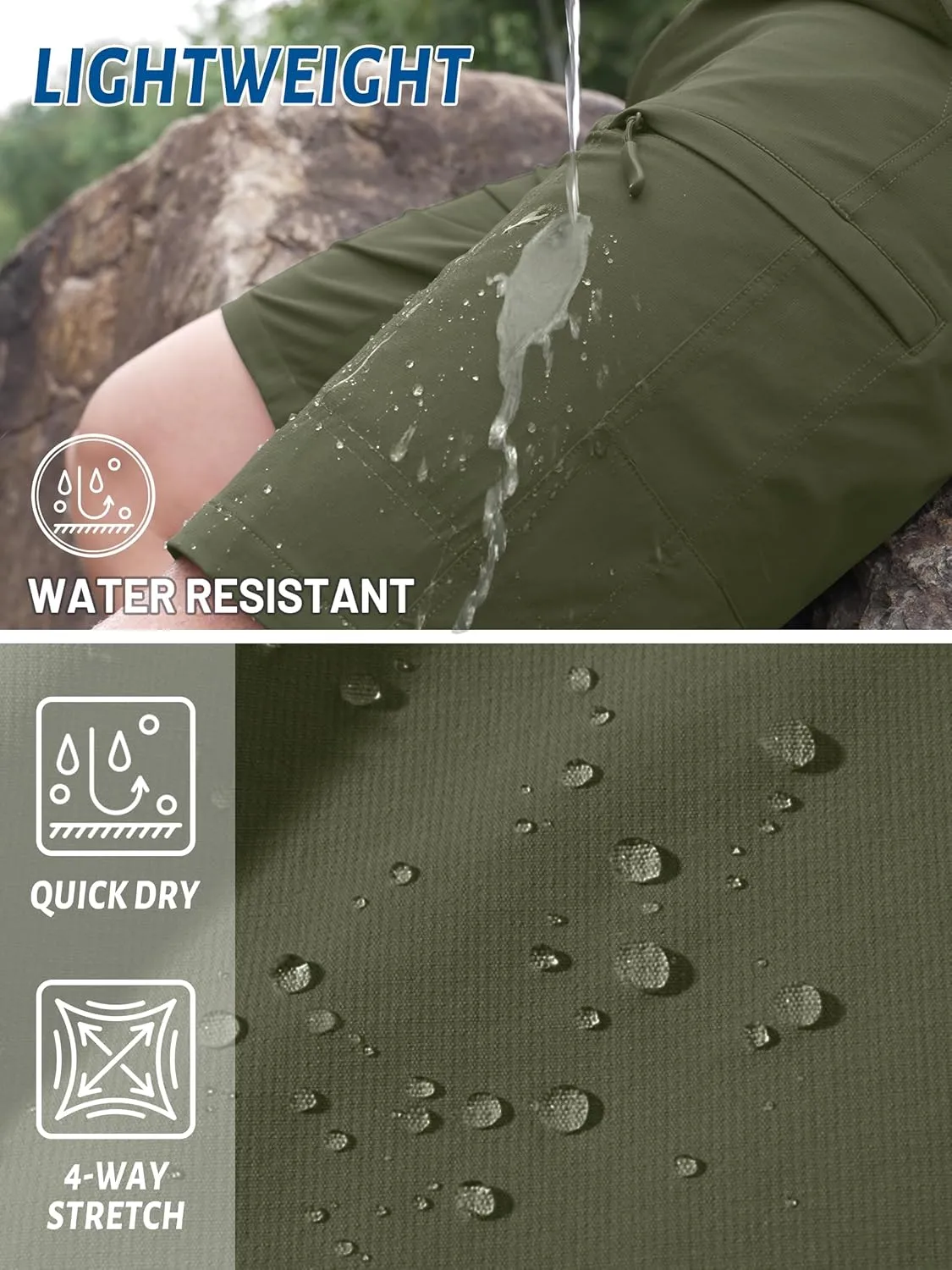 TACVASEN Men's Hiking Cargo Shorts Quick Dry Lightweight for Outdoor Golf Fishing Tactical Casual with Multi Pockets