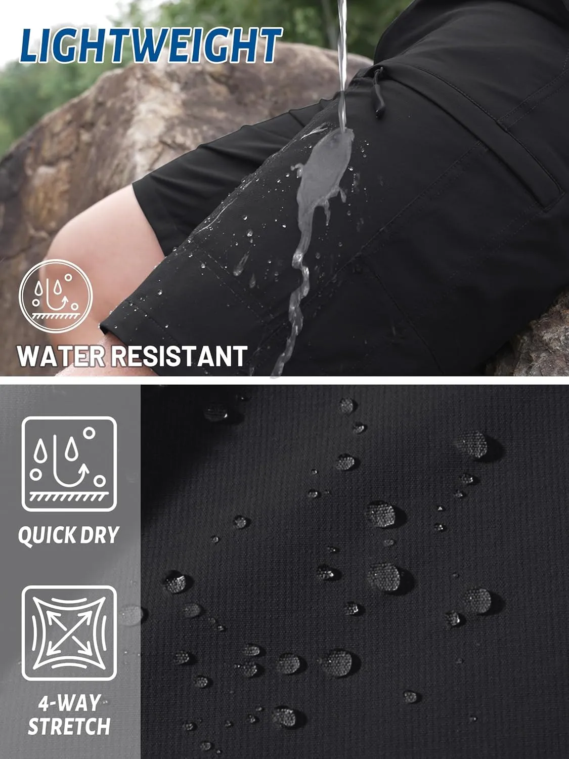 TACVASEN Men's Hiking Cargo Shorts Quick Dry Lightweight for Outdoor Golf Fishing Tactical Casual with Multi Pockets