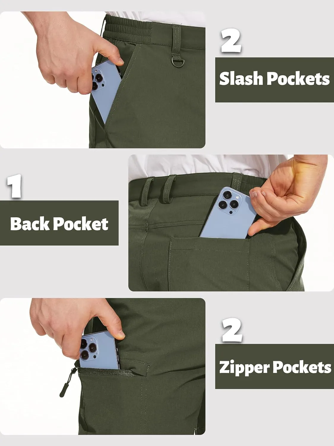 TACVASEN Men's Hiking Cargo Shorts Quick Dry Lightweight for Outdoor Golf Fishing Tactical Casual with Multi Pockets