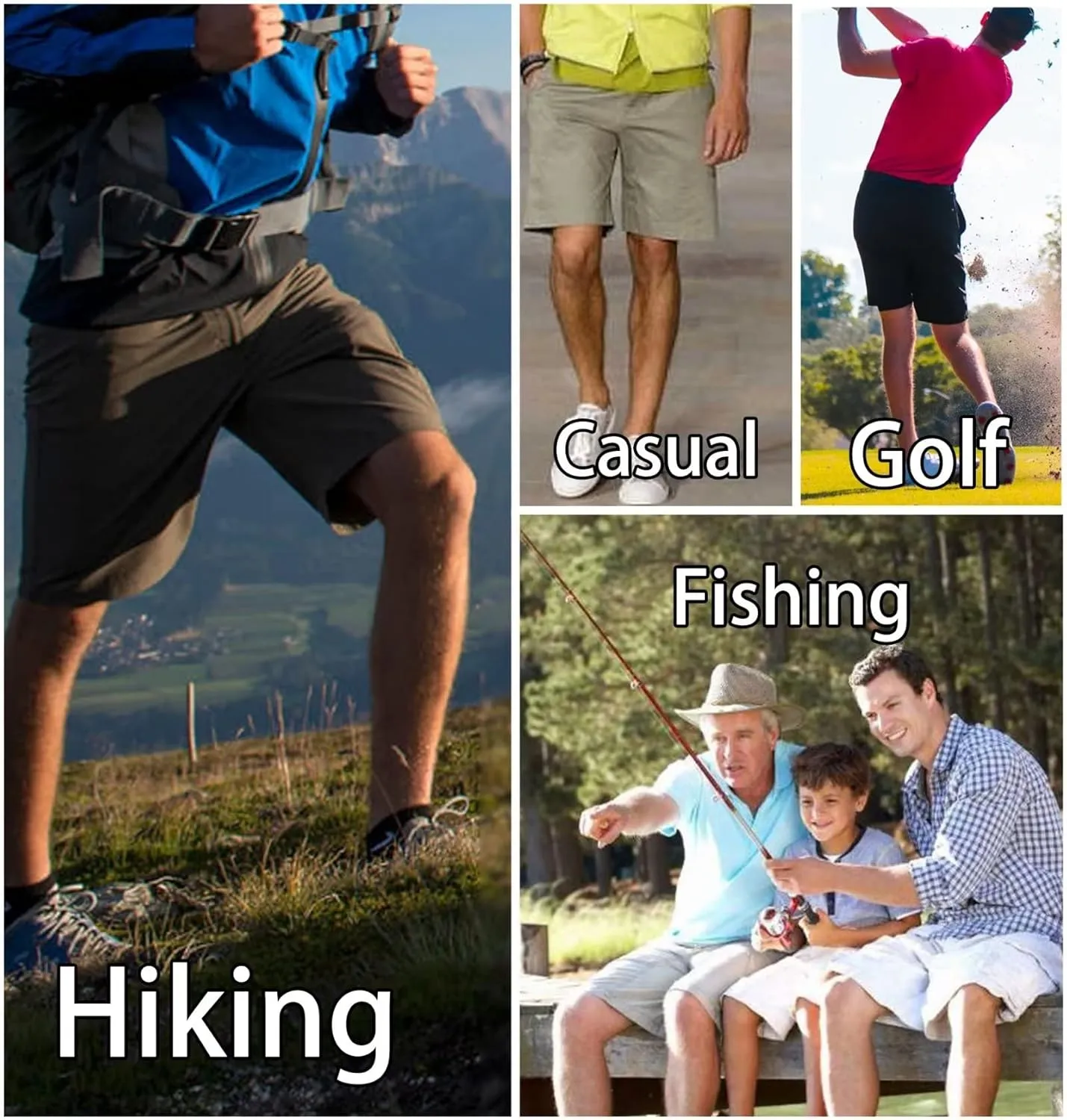 TACVASEN Men's Hiking Cargo Shorts Quick Dry Lightweight for Outdoor Golf Fishing Tactical Casual with Multi Pockets