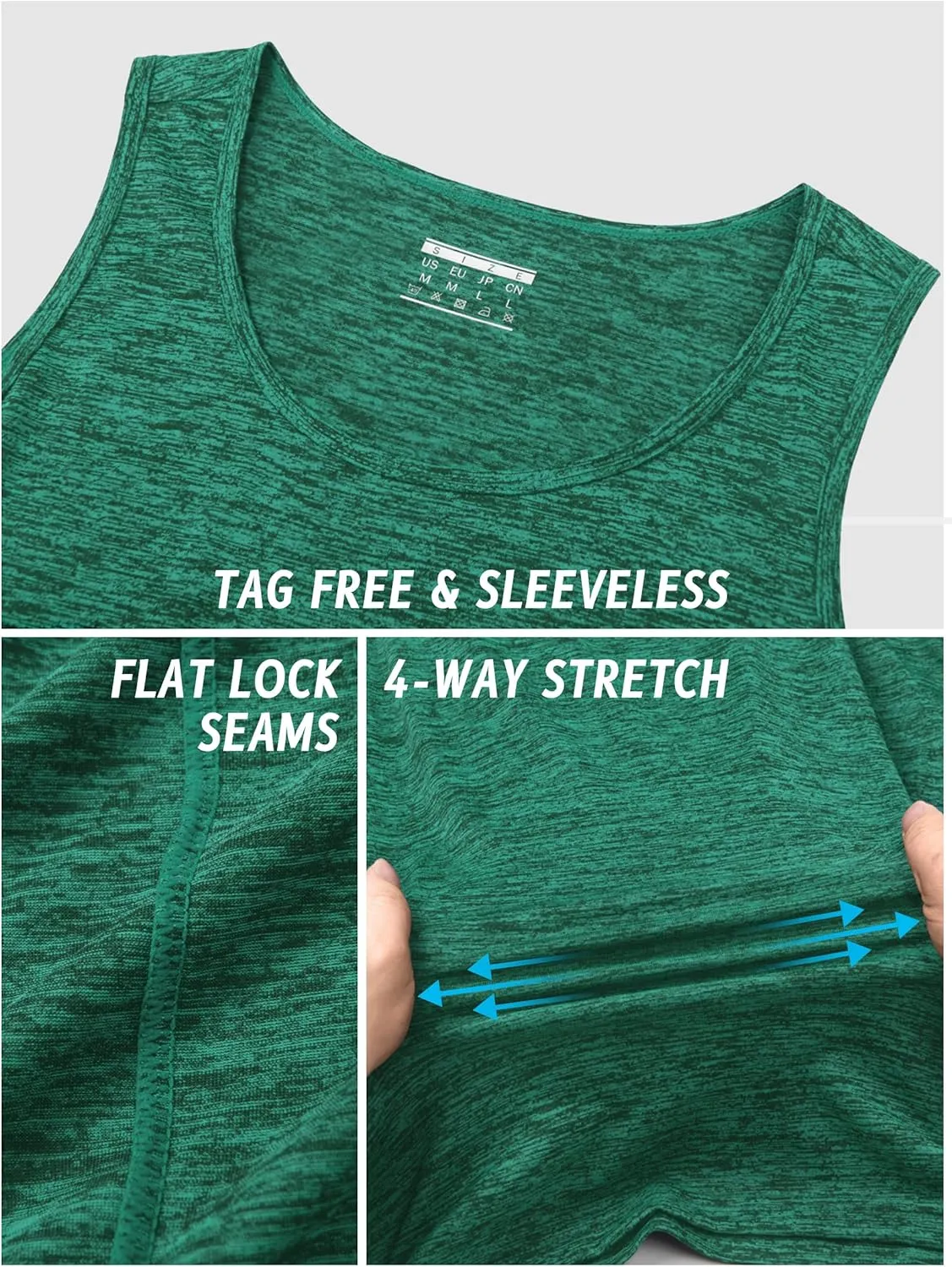 TACVASEN Men's Tank Tops Quick Dry Sleeveless Workout Muscle Shirt Athletic Bodybuilding Gym Performance Tee Shirts