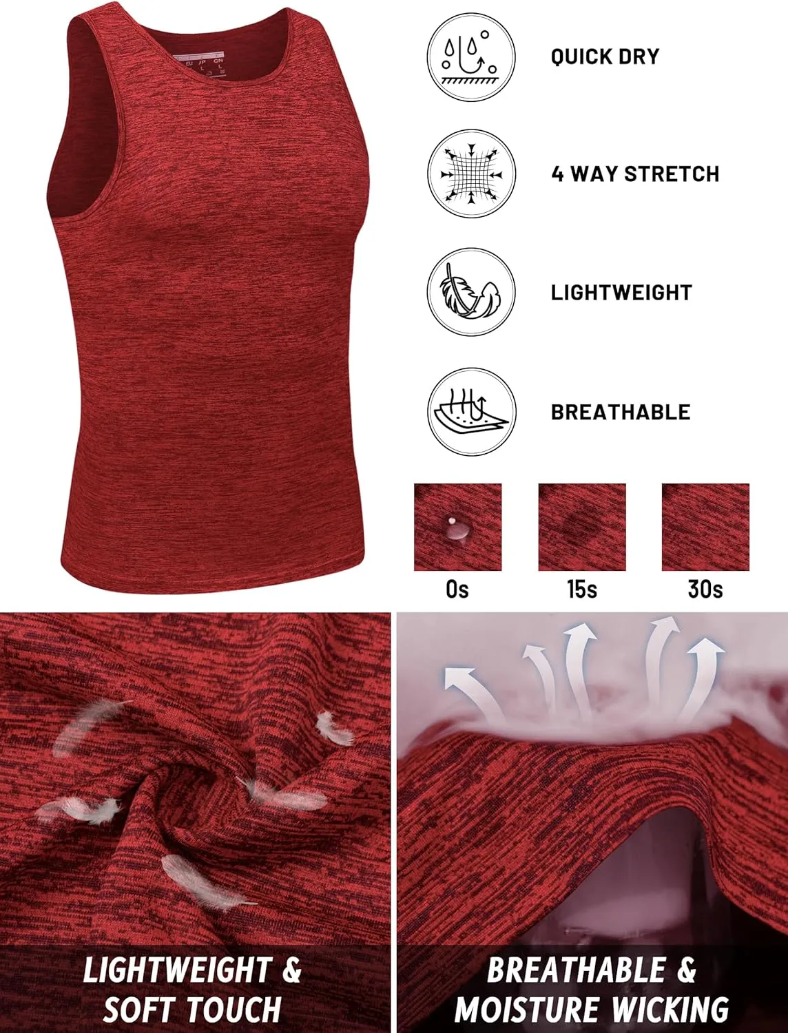 TACVASEN Men's Tank Tops Quick Dry Sleeveless Workout Muscle Shirt Athletic Bodybuilding Gym Performance Tee Shirts