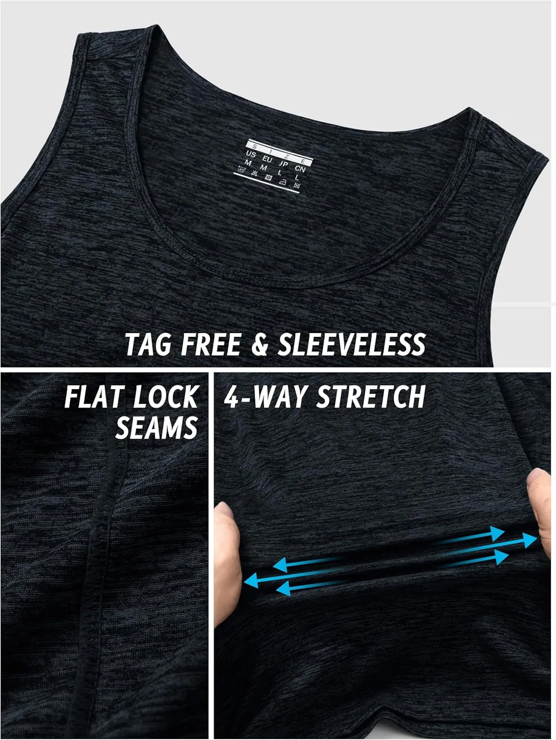 TACVASEN Men's Tank Tops Quick Dry Sleeveless Workout Muscle Shirt Athletic Bodybuilding Gym Performance Tee Shirts