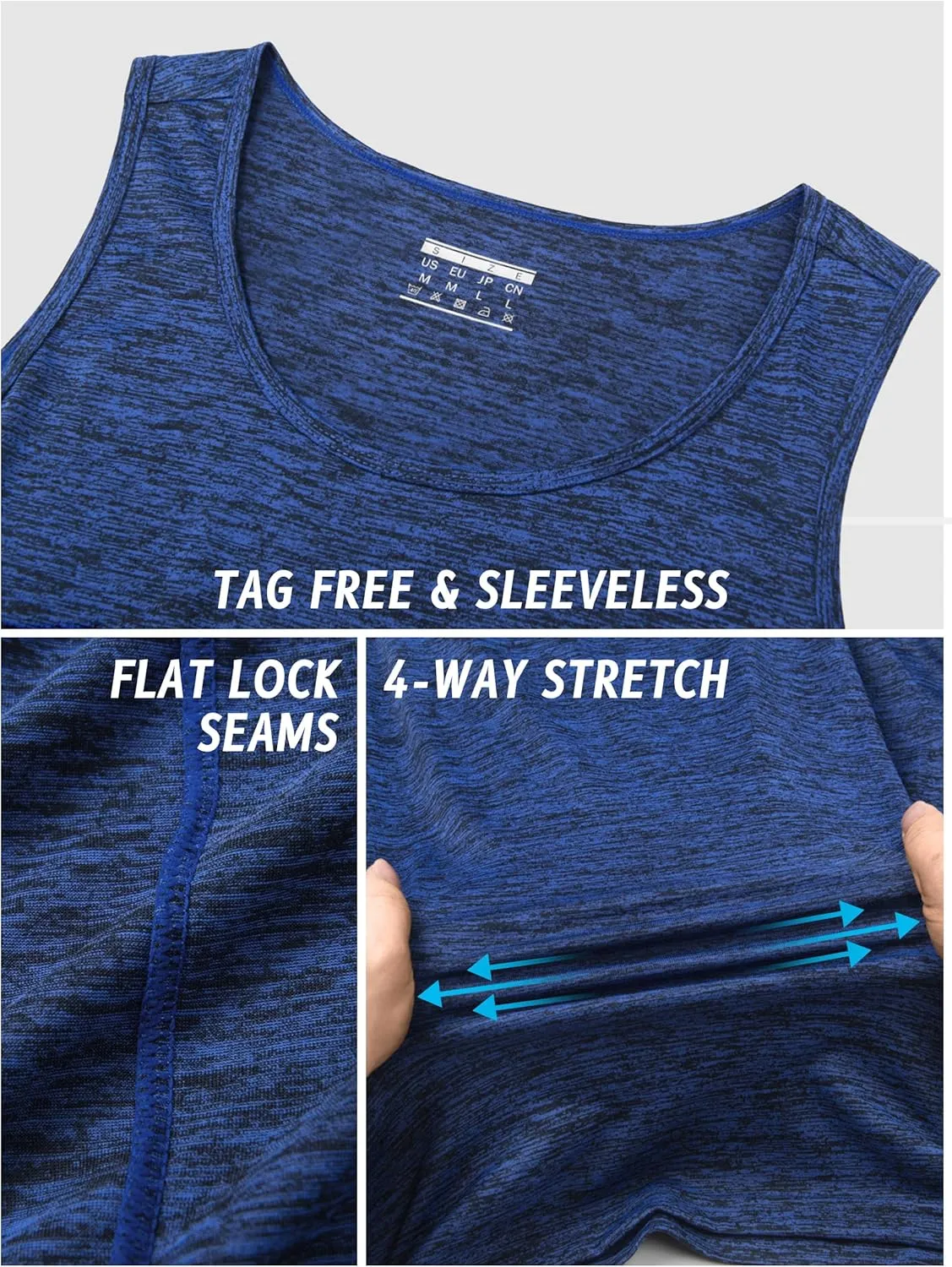 TACVASEN Men's Tank Tops Quick Dry Sleeveless Workout Muscle Shirt Athletic Bodybuilding Gym Performance Tee Shirts