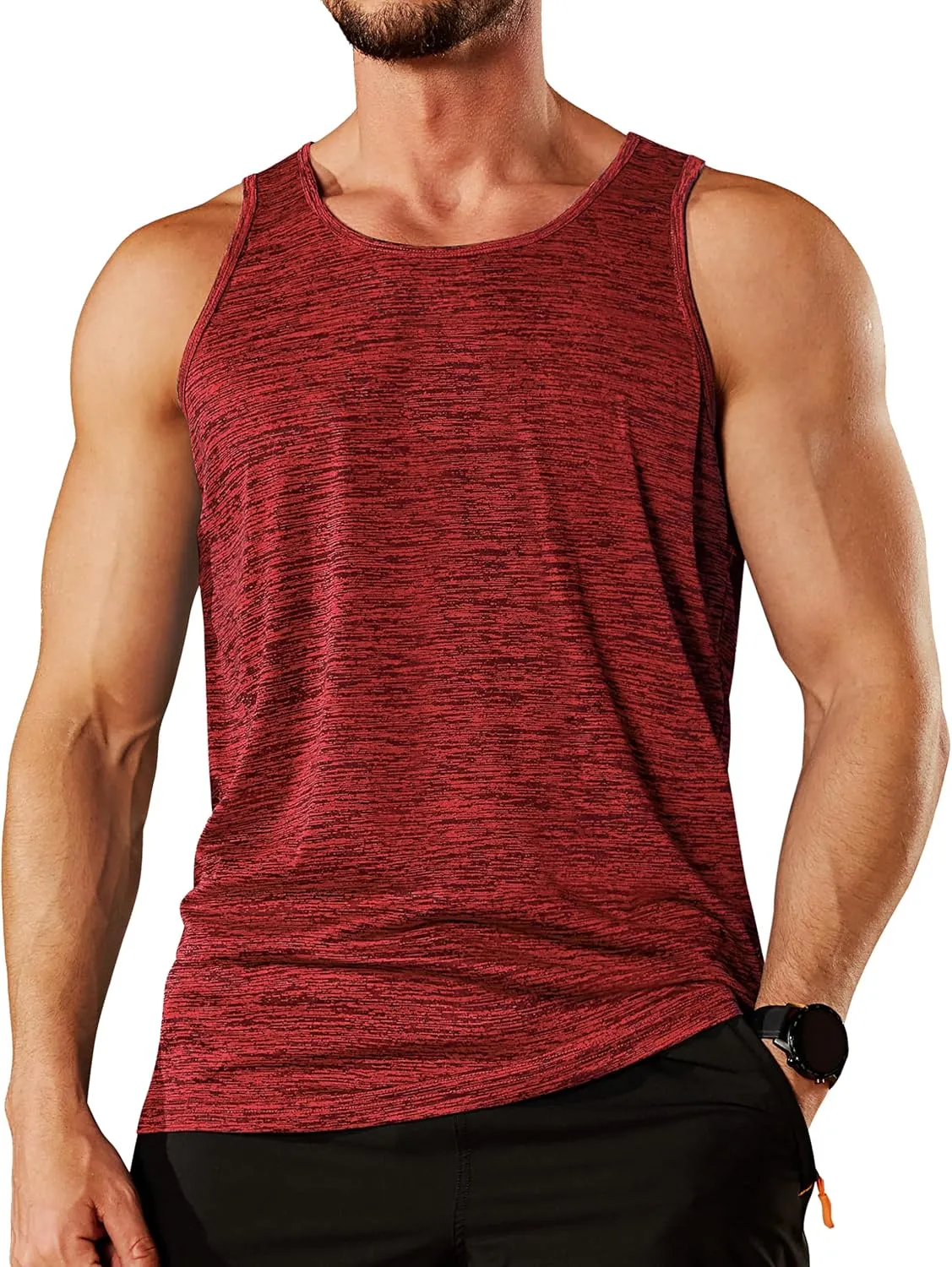TACVASEN Men's Tank Tops Quick Dry Sleeveless Workout Muscle Shirt Athletic Bodybuilding Gym Performance Tee Shirts