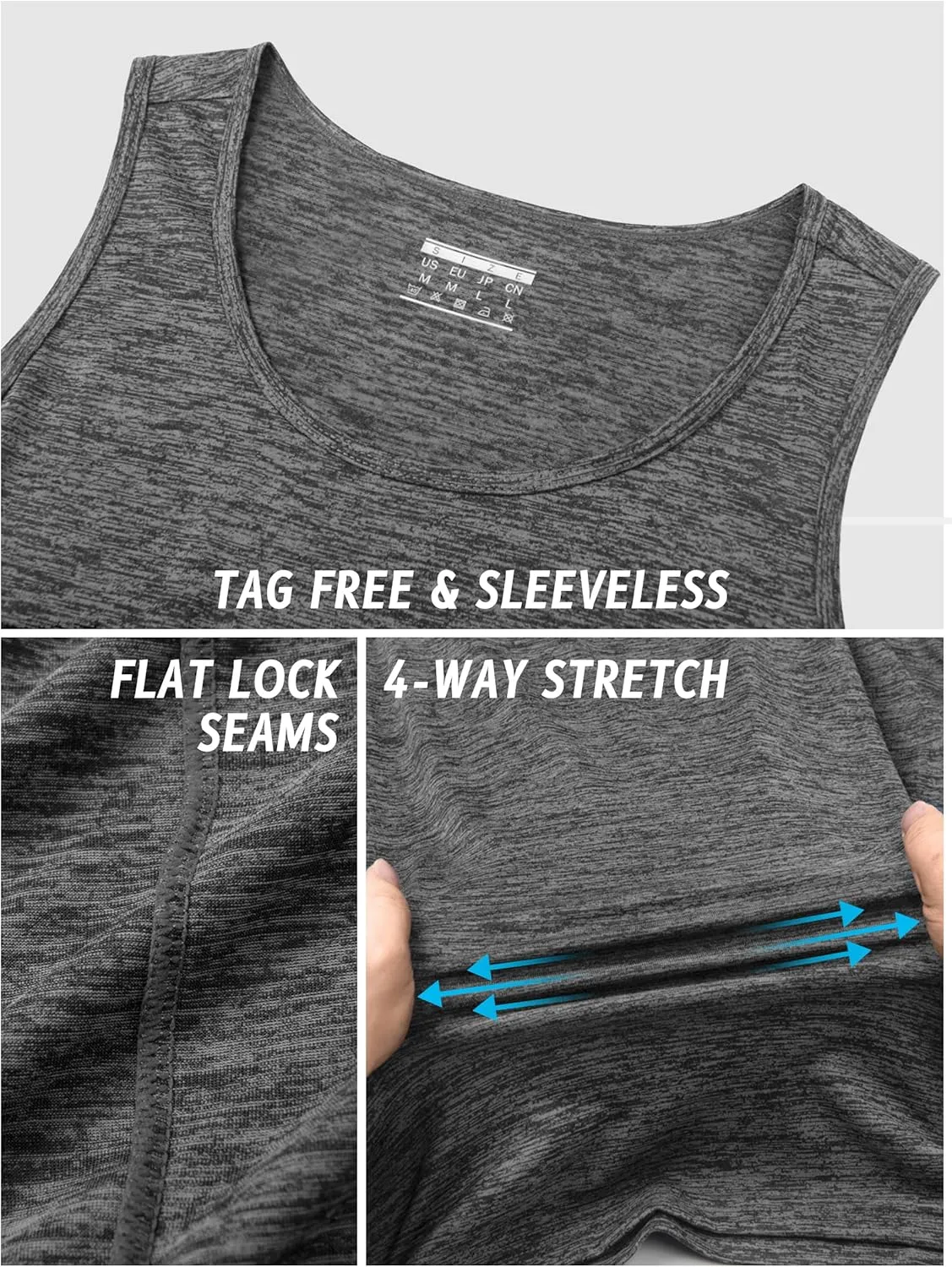 TACVASEN Men's Tank Tops Quick Dry Sleeveless Workout Muscle Shirt Athletic Bodybuilding Gym Performance Tee Shirts