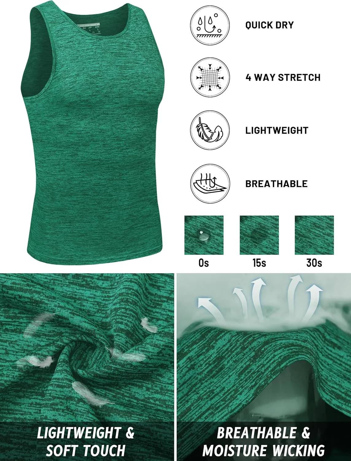 TACVASEN Men's Tank Tops Quick Dry Sleeveless Workout Muscle Shirt Athletic Bodybuilding Gym Performance Tee Shirts