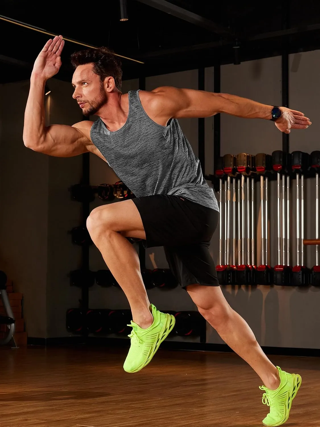 TACVASEN Men's Tank Tops Quick Dry Sleeveless Workout Muscle Shirt Athletic Bodybuilding Gym Performance Tee Shirts