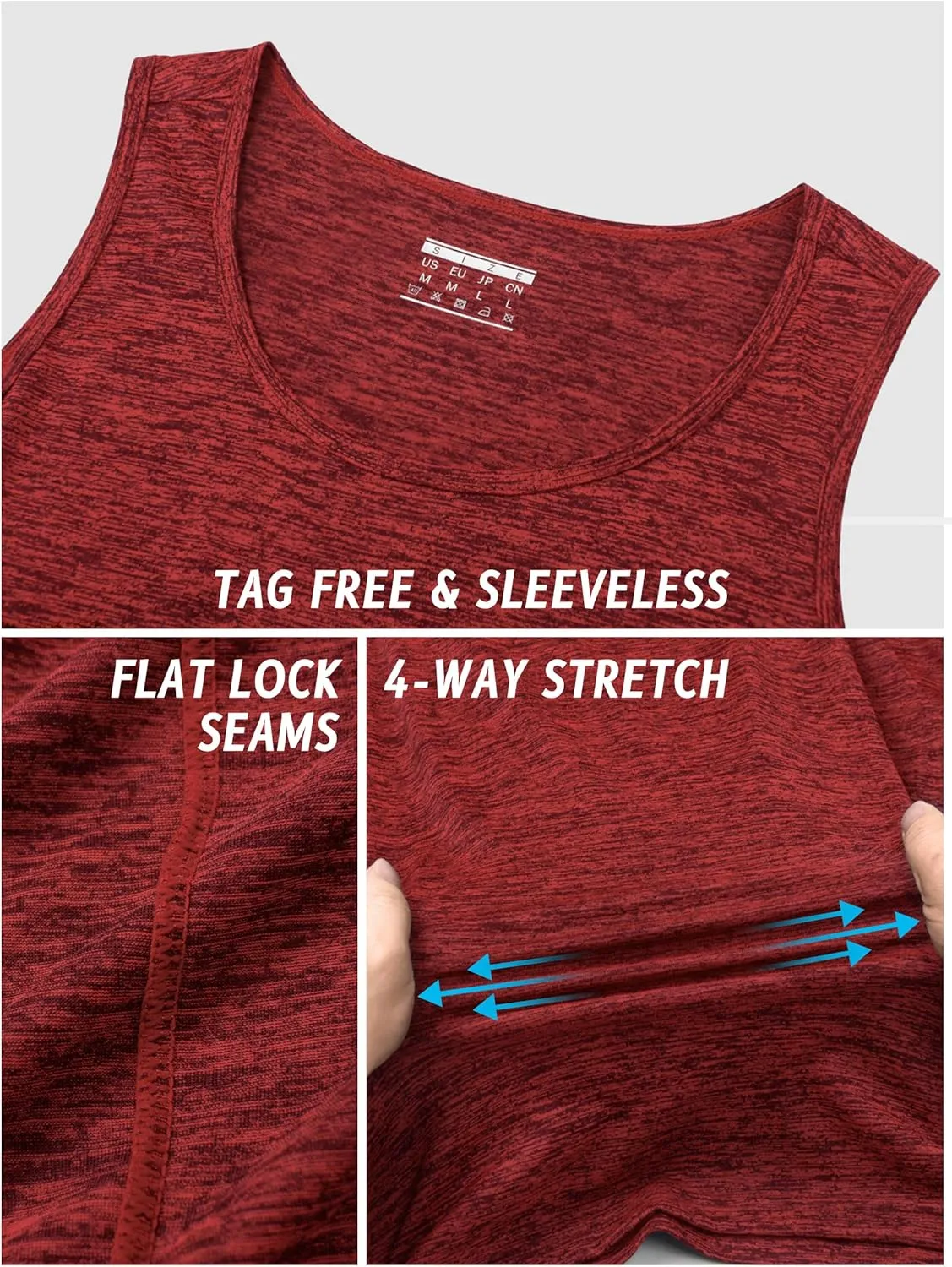 TACVASEN Men's Tank Tops Quick Dry Sleeveless Workout Muscle Shirt Athletic Bodybuilding Gym Performance Tee Shirts