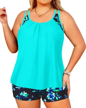 Tempt Me Women Plus Size Tankini Swimsuits - Two Piece Tummy Control Bathing Suits with Shorts 2025 Swimwear