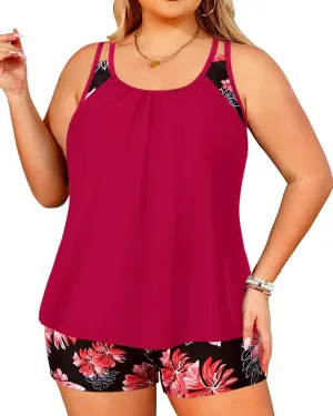 Tempt Me Women Plus Size Tankini Swimsuits - Two Piece Tummy Control Bathing Suits with Shorts 2025 Swimwear
