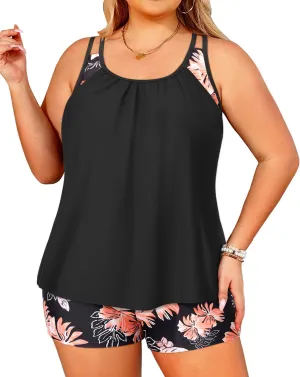 Tempt Me Women Plus Size Tankini Swimsuits - Two Piece Tummy Control Bathing Suits with Shorts 2025 Swimwear