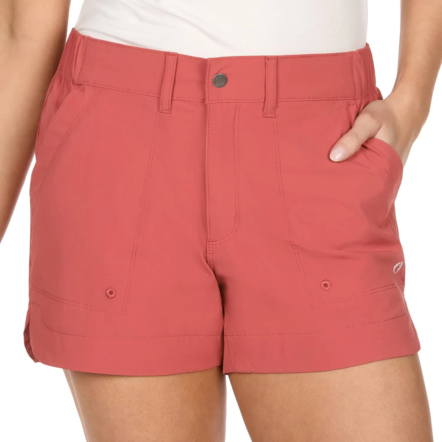 The American Outdoorsman Curved Hem 4" Shorts for Women, Perfect for Hiking, Walking, Outdoor Activities