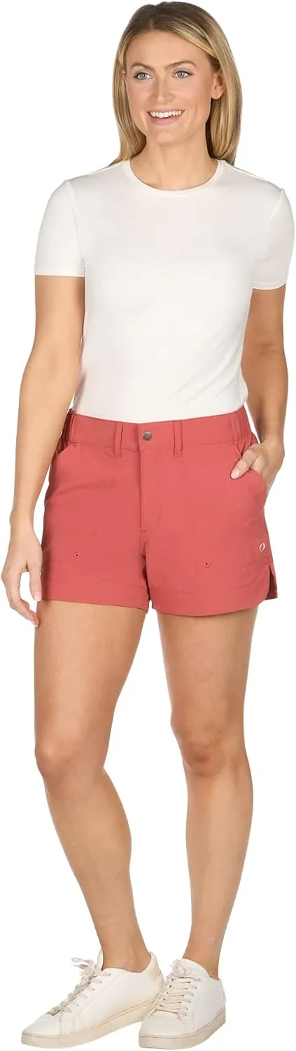 The American Outdoorsman Curved Hem 4" Shorts for Women, Perfect for Hiking, Walking, Outdoor Activities