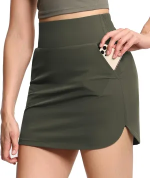 THE GYM PEOPLE Women's Golf Skort Tennis High Waist Lightweight Athletic Casual Skirts Built-in Shorts with 4 Pockets