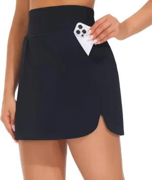 THE GYM PEOPLE Women's Golf Skort Tennis High Waist Lightweight Athletic Casual Skirts Built-in Shorts with 4 Pockets