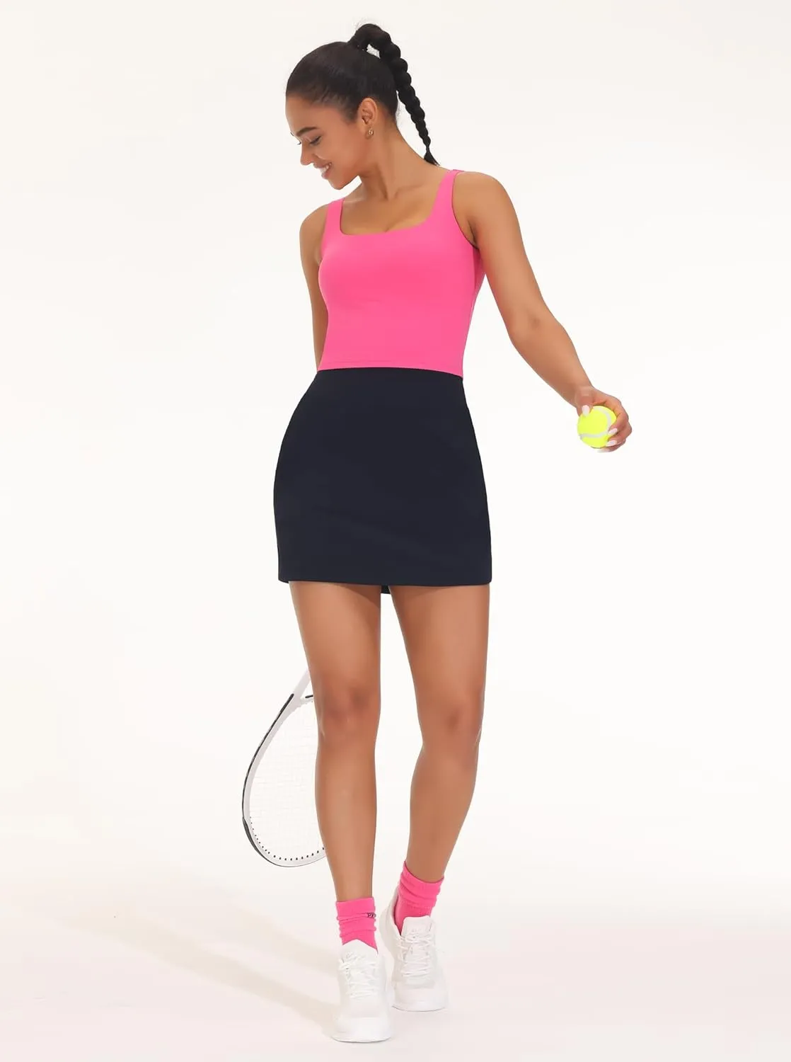 THE GYM PEOPLE Women's Golf Skort Tennis High Waist Lightweight Athletic Casual Skirts Built-in Shorts with 4 Pockets