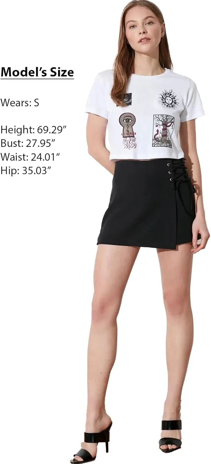 Trendyol Fashion Skorts for Women Casual Summer, Trendy Casual Mini Skirt Shorts Outfit