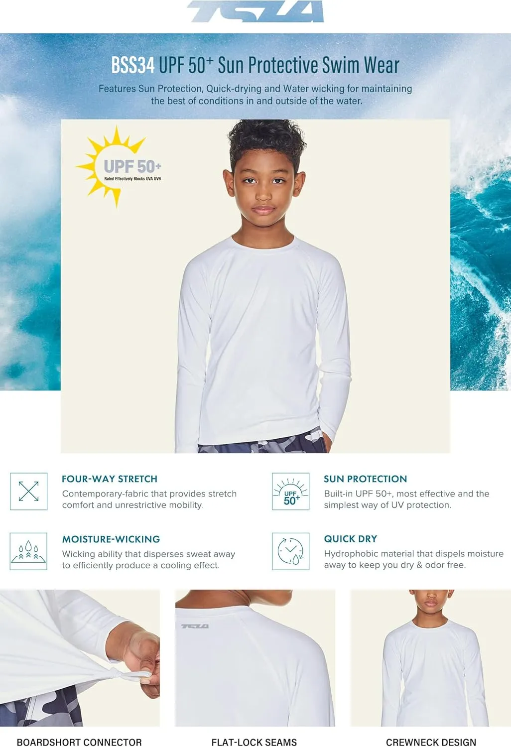 TSLA Kids Youth UPF 50  Long Sleeve T-Shirt, Athletic Sports Dry Fit Sun Shirts, UV Sun Portection Fishing Shirts