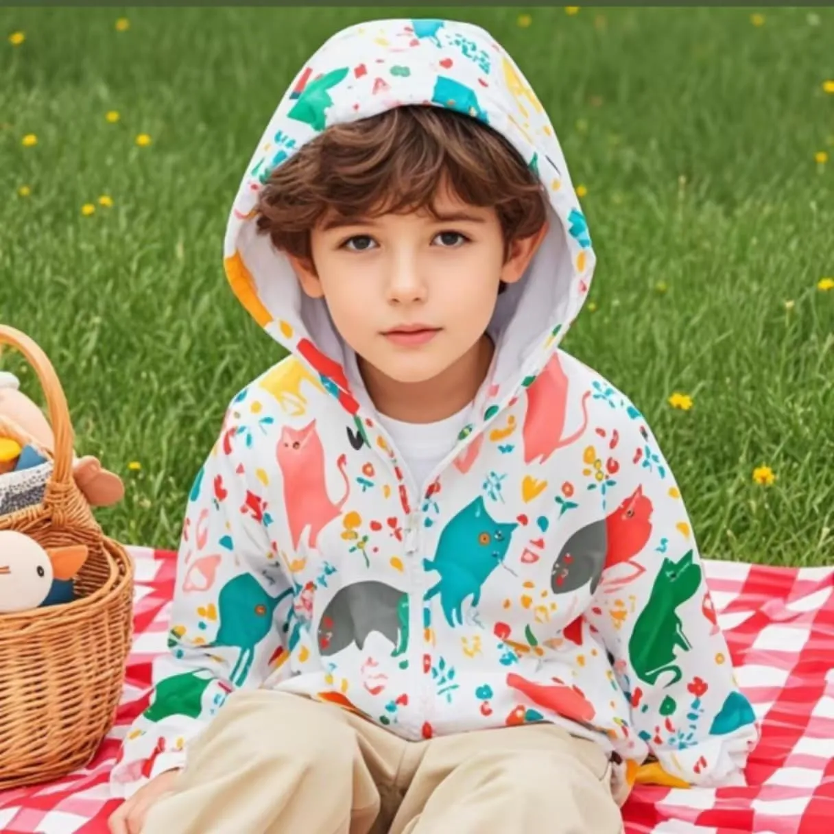 TUIJI Toddler Jacket Hooded Trench Lightweight Windbreaker