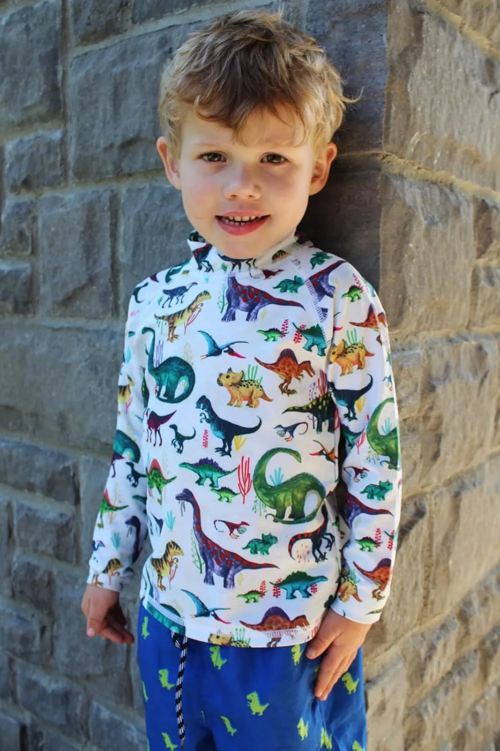UNIFACO UPF 50  Little Boys Long Sleeve Rash Guard Swim Shirt Premium Sun Shirt for 1-8 Years