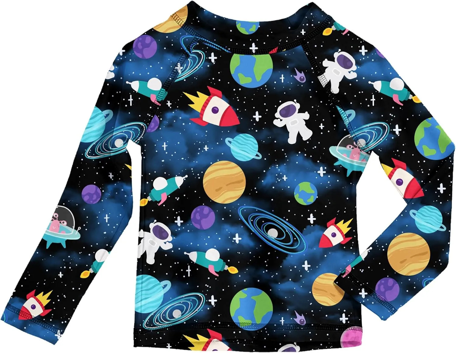 UNIFACO UPF 50  Little Boys Long Sleeve Rash Guard Swim Shirt Premium Sun Shirt for 1-8 Years