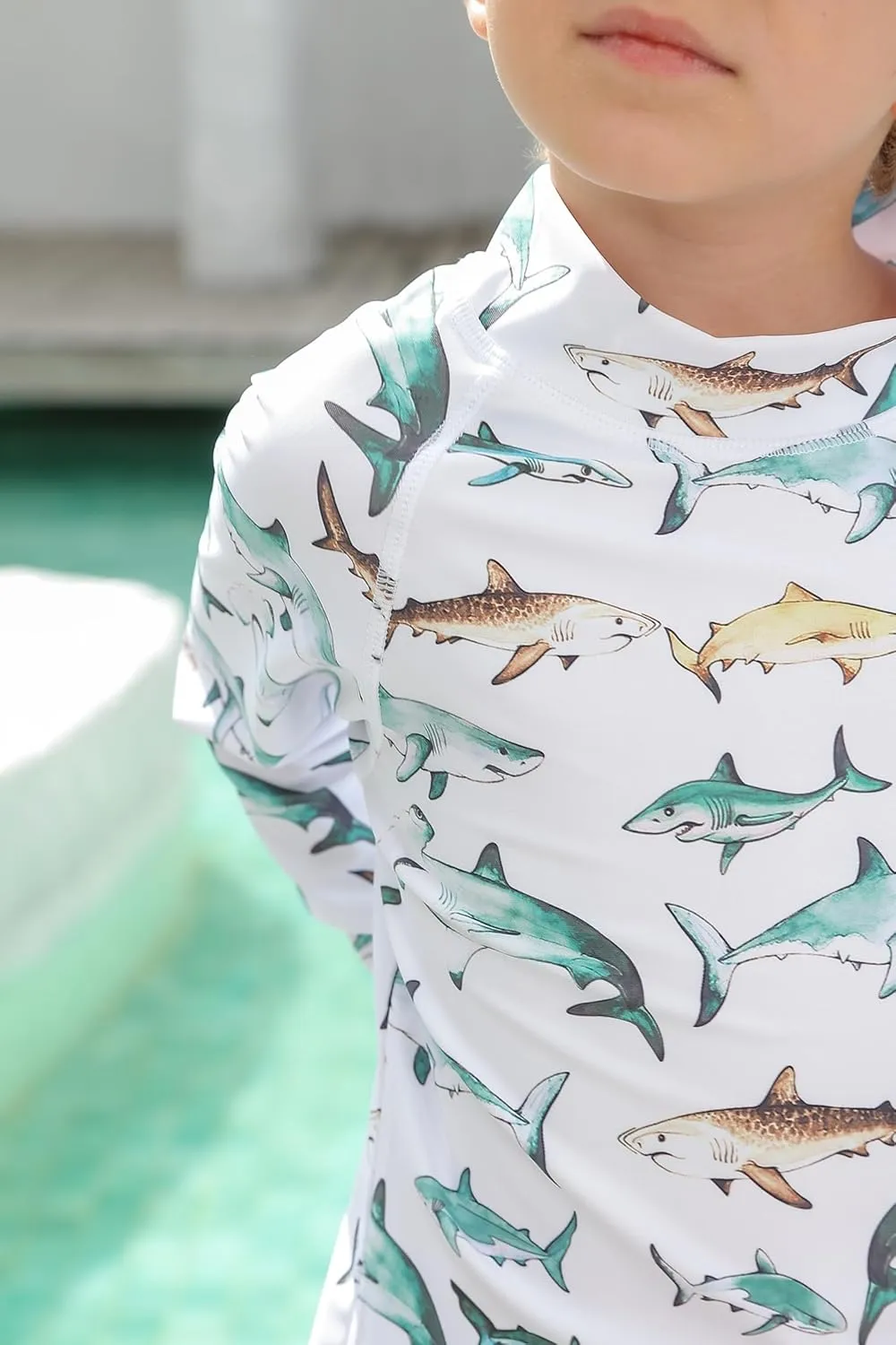 UNIFACO UPF 50  Little Boys Long Sleeve Rash Guard Swim Shirt Premium Sun Shirt for 1-8 Years