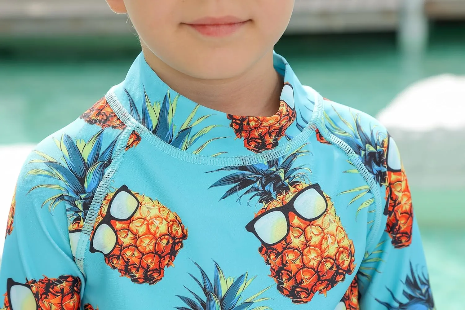 UNIFACO UPF 50  Little Boys Long Sleeve Rash Guard Swim Shirt Premium Sun Shirt for 1-8 Years