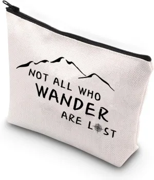 VAMSII Adventure Makeup Bag not All who Wander are Lost Traveler Cosmetic Bag Adventure Lover Gift Travel Gifts Wanderlust gifts (ARE LOST)