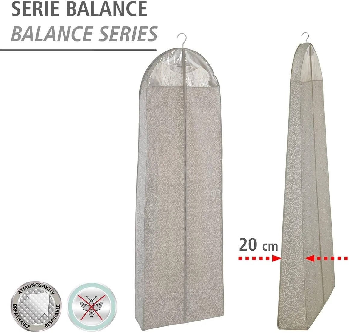 WENKO Garment Bag, Beige, 180 x 60 cm