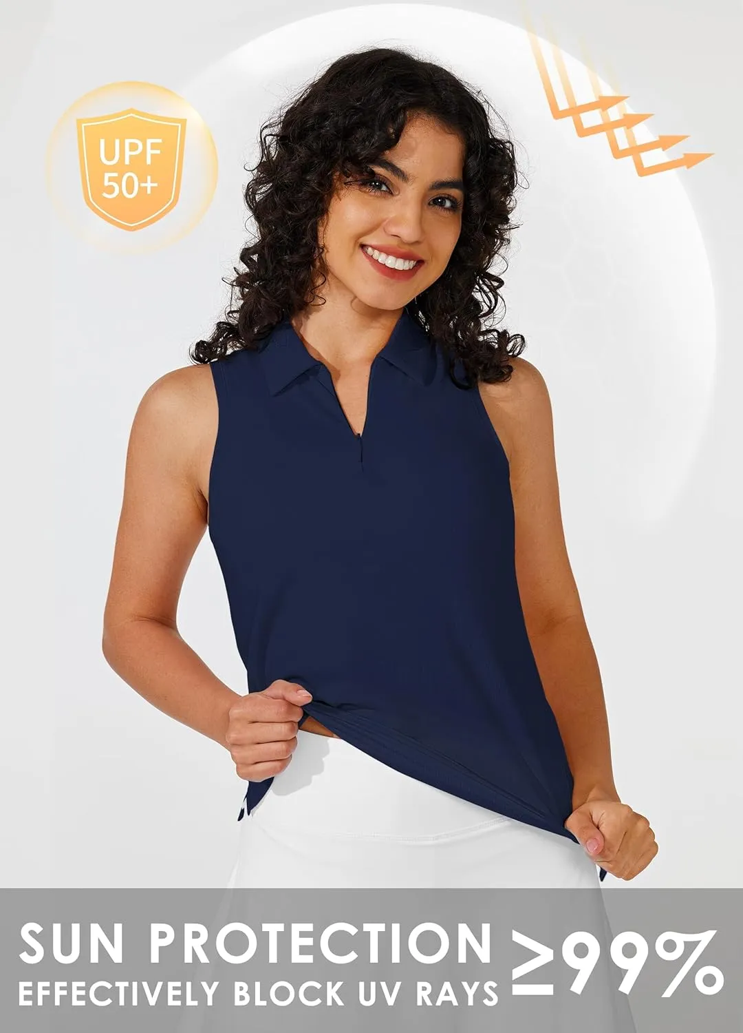 Willit Women's Sleeveless Golf Shirts Tennis Tank Tops Athletic Collar Polo UPF 50  Quick Dry