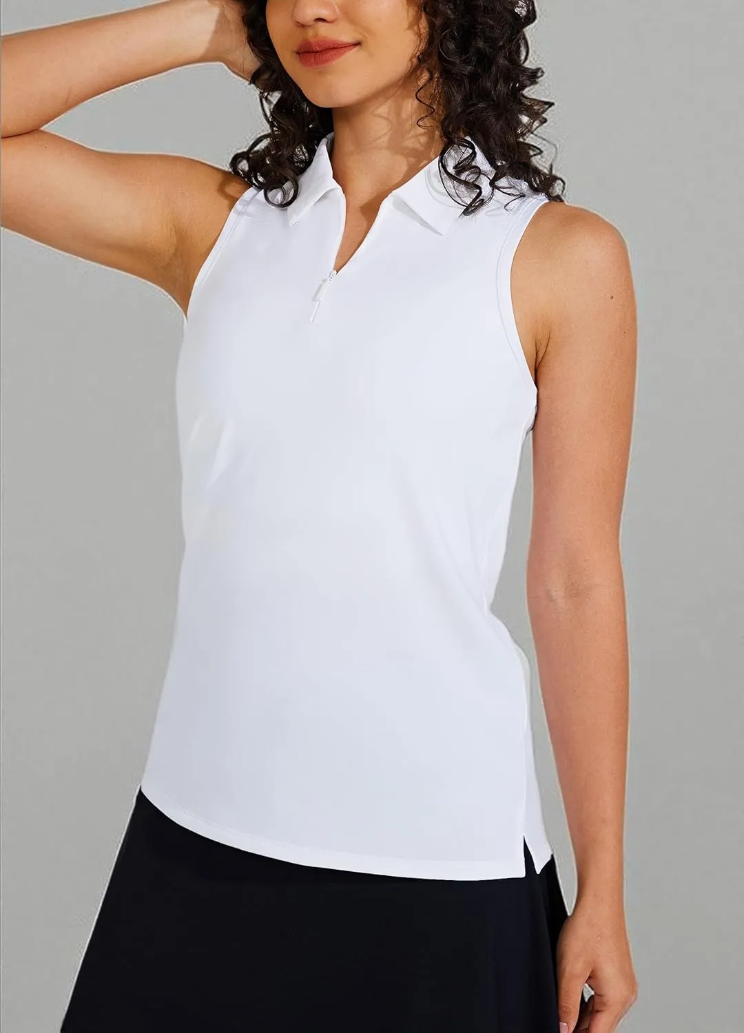 Willit Women's Sleeveless Golf Shirts Tennis Tank Tops Athletic Collar Polo UPF 50  Quick Dry
