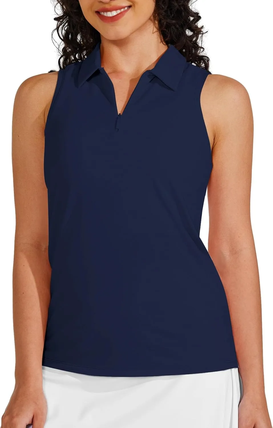 Willit Women's Sleeveless Golf Shirts Tennis Tank Tops Athletic Collar Polo UPF 50  Quick Dry