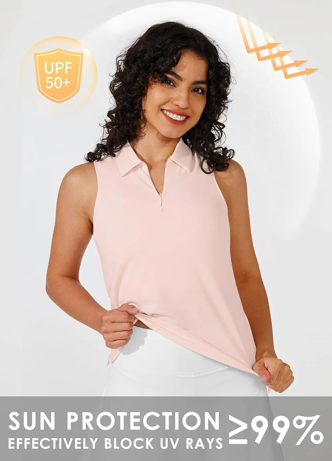Willit Women's Sleeveless Golf Shirts Tennis Tank Tops Athletic Collar Polo UPF 50  Quick Dry