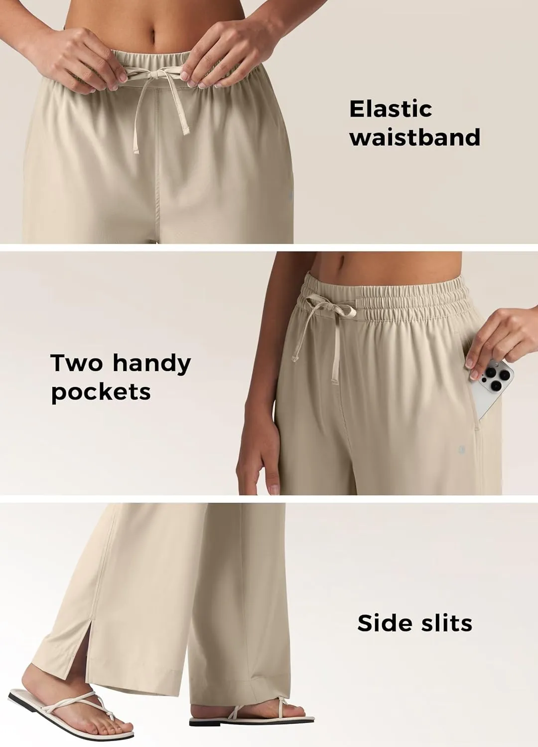 Willit Women's Wide Leg Pants Swim Beach Pants UPF 50  Lightweight Travel Quick Dry Sun Protective 29" 31"
