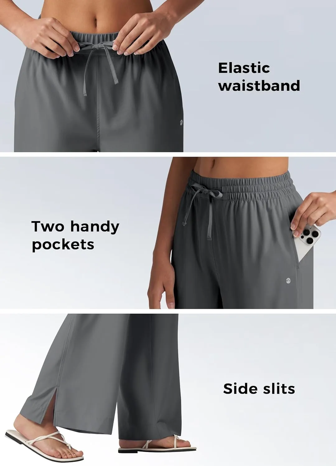 Willit Women's Wide Leg Pants Swim Beach Pants UPF 50  Lightweight Travel Quick Dry Sun Protective 29" 31"