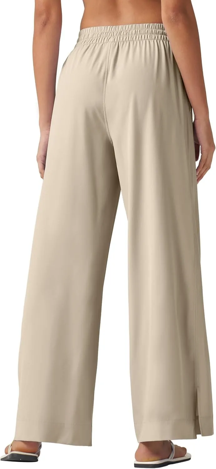 Willit Women's Wide Leg Pants Swim Beach Pants UPF 50  Lightweight Travel Quick Dry Sun Protective 29" 31"