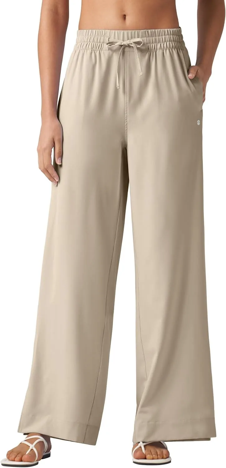 Willit Women's Wide Leg Pants Swim Beach Pants UPF 50  Lightweight Travel Quick Dry Sun Protective 29" 31"