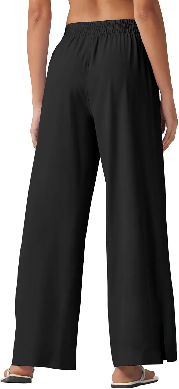 Willit Women's Wide Leg Pants Swim Beach Pants UPF 50  Lightweight Travel Quick Dry Sun Protective 29" 31"