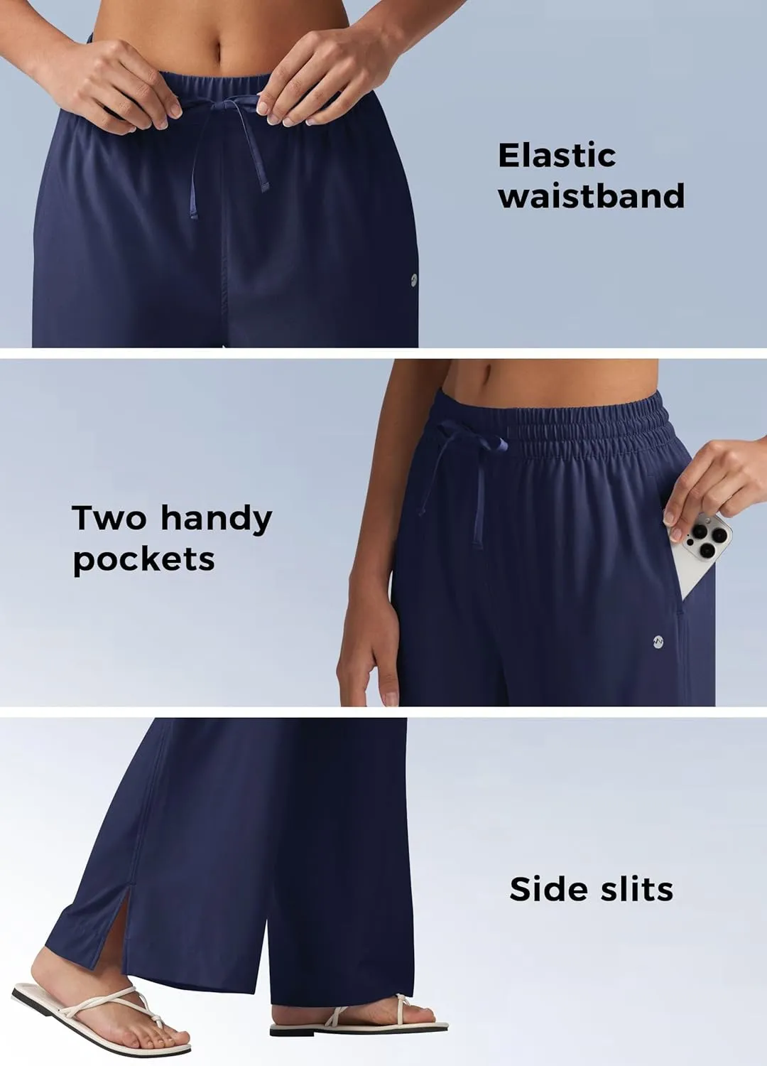 Willit Women's Wide Leg Pants Swim Beach Pants UPF 50  Lightweight Travel Quick Dry Sun Protective 29" 31"