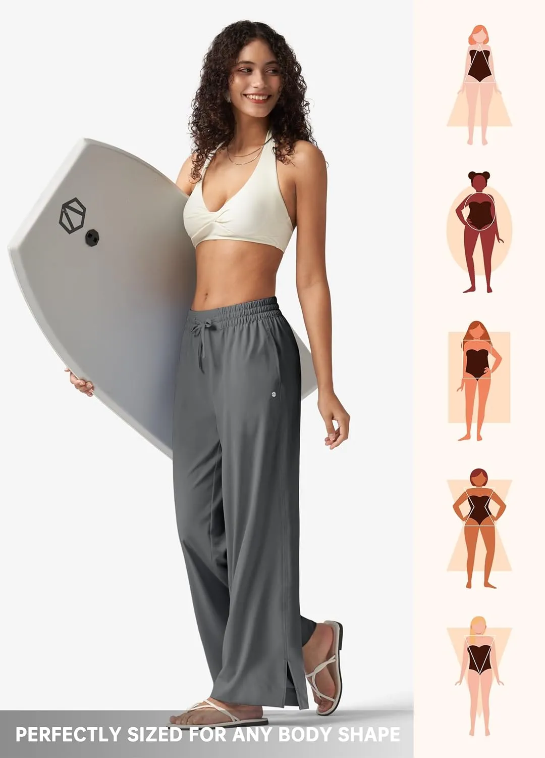 Willit Women's Wide Leg Pants Swim Beach Pants UPF 50  Lightweight Travel Quick Dry Sun Protective 29" 31"