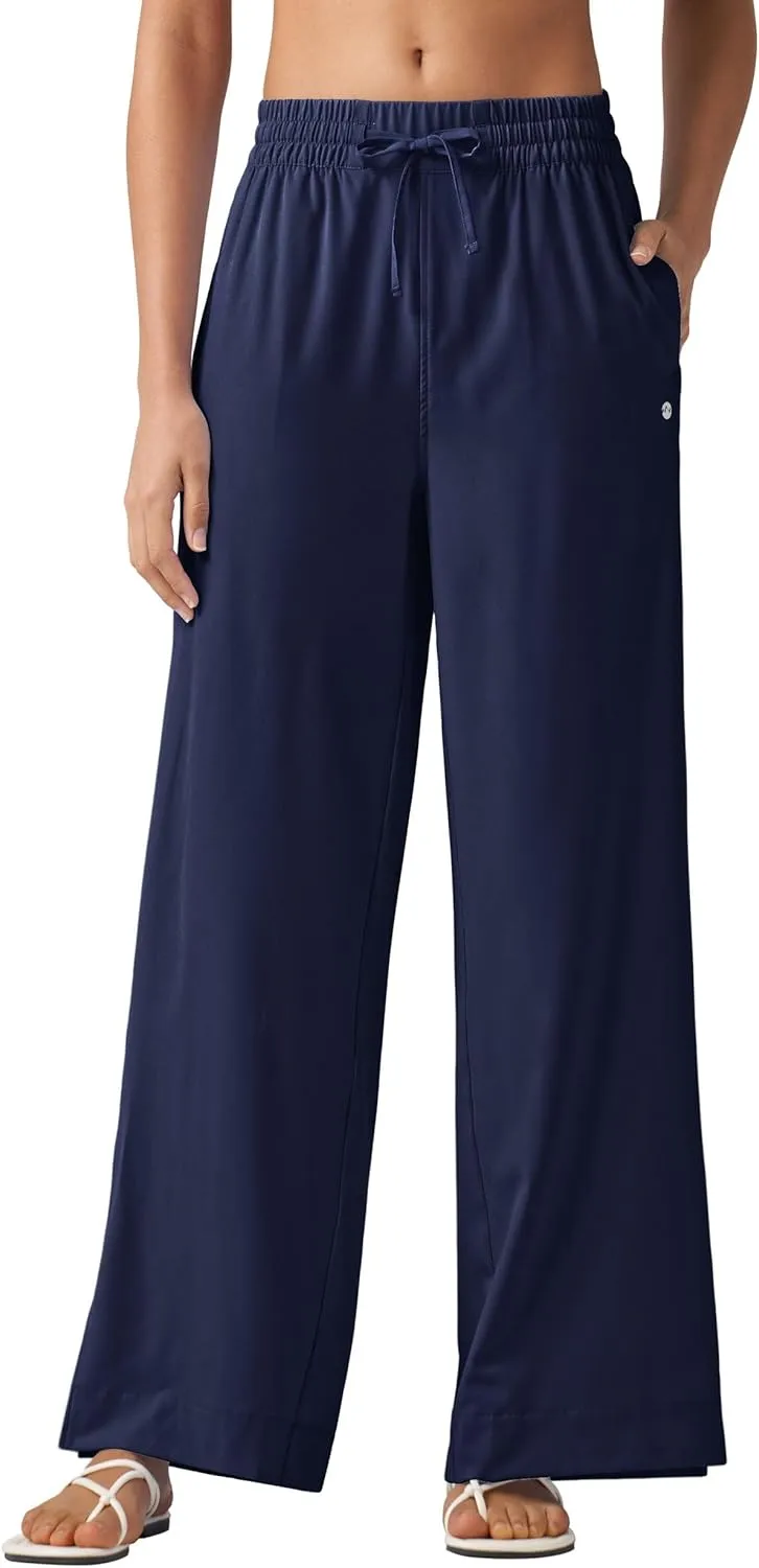 Willit Women's Wide Leg Pants Swim Beach Pants UPF 50  Lightweight Travel Quick Dry Sun Protective 29" 31"
