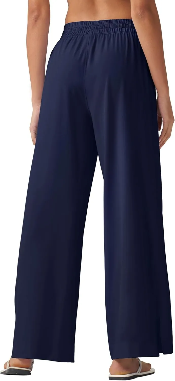 Willit Women's Wide Leg Pants Swim Beach Pants UPF 50  Lightweight Travel Quick Dry Sun Protective 29" 31"